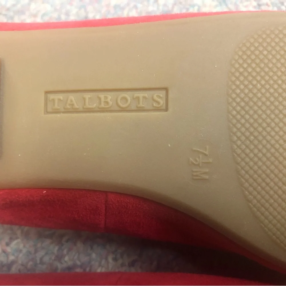 Talbots Red Suede Tassel Loafers - Pointed Toe